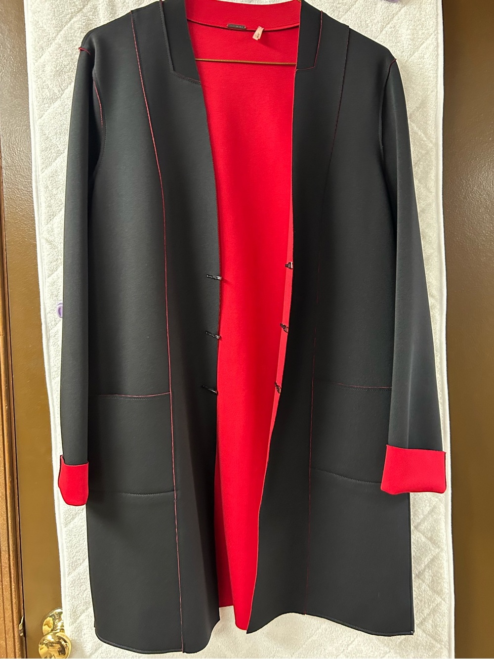 Elie Tahari Black Coat with Red Lining (can be worn both sides)